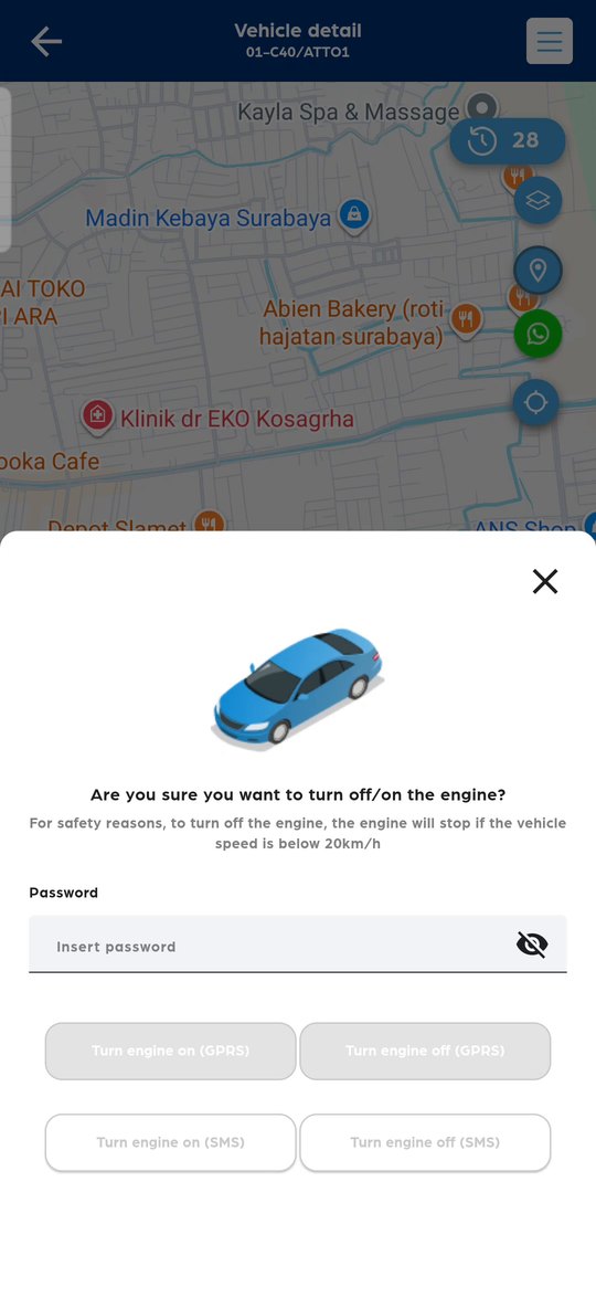Aplikasi GPS.id: dialog matikan mesin